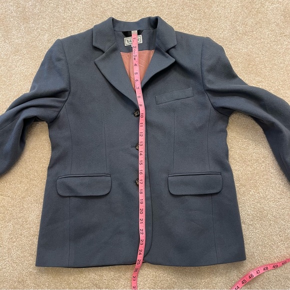 L.L. Bean Blazer Womens 8P Gray Wool Cashmere Lined - Picture 7 of 7